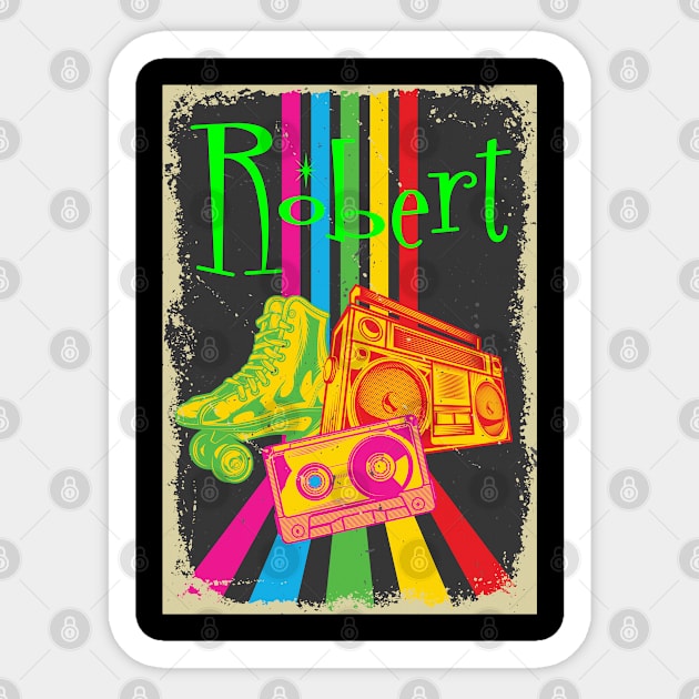 Robert Vintage 80's Skates Boombox Sticker by heybert00